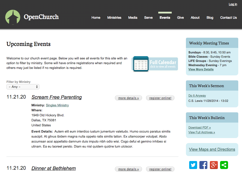 OpenChurch Events